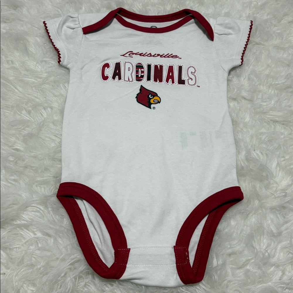 NWOT Light Flaw Team Athletics Louisville Cardinals Onesie Size 6/9M